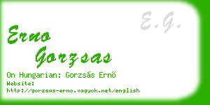 erno gorzsas business card